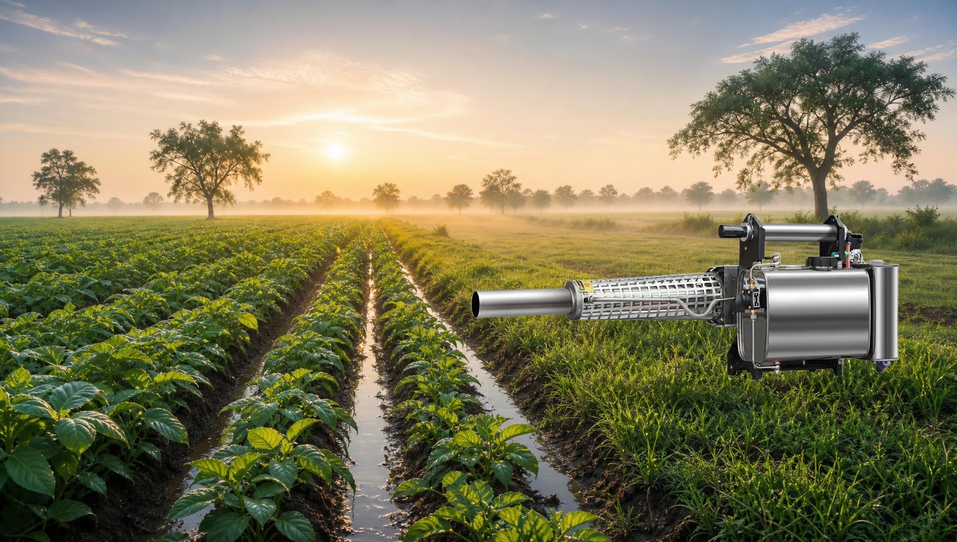 Realish Fogging Machine in an irrigated Indian farm